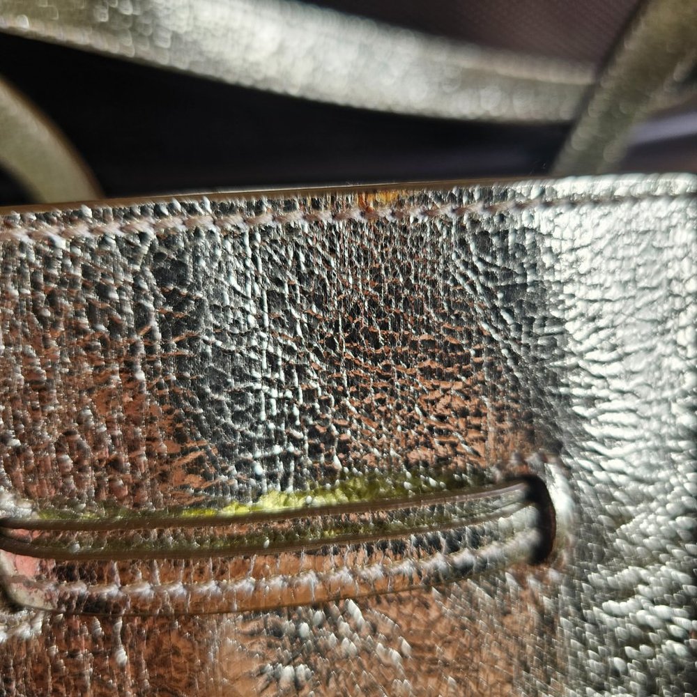 Jimmy Choo Barra Tote in Light Gold Distressed Metallic - Picture 9 of 12